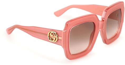 gucci pink oversized sunglasses for men lyst