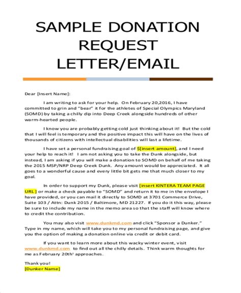 They also allow you to spell out your needs on paper, giving the recipient a better idea of exactly what it is you're asking for. FREE 9+ Sample Donation Letters in PDF | MS Word