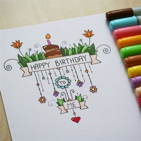 Happy Birthday Pencil Drawing Greeting Cards Bestpencildrawing