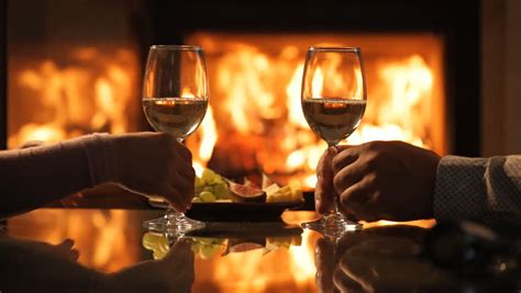Menu includes recipes for two and small batch recipes of your favorite christmas dishes. Happy Young Couple Sitting Near Fireplace And Drinking Wine Stock Footage Video 14567134 ...