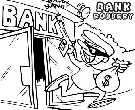 Bank Robbery Coloring Pages Coloring Cool