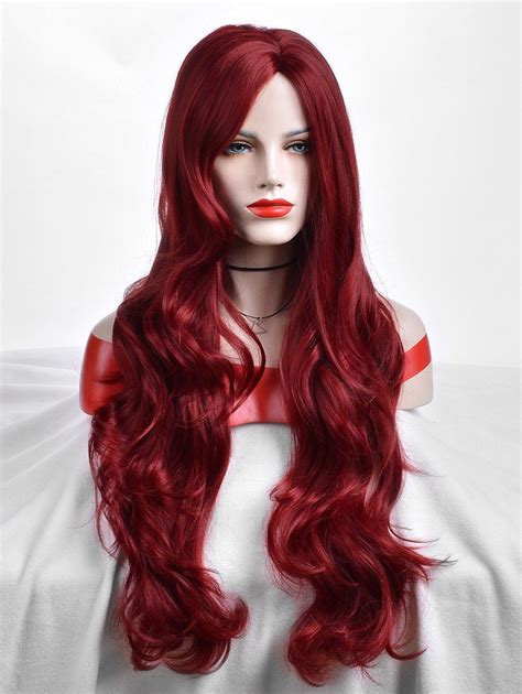 39 Off Ultra Long Inclined Bang Wavy Synthetic Wig Rosegal