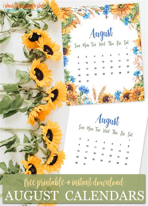 Free August Calendar Printable I Should Be Mopping The Floor