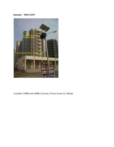 Savitry Towers Sector 91 Mohali 34 Bhk Available Near Chandiga