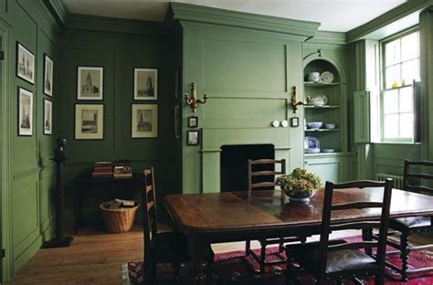 Color On Trend Deep Mossy Olive Green Green Dining Room Breakfast
