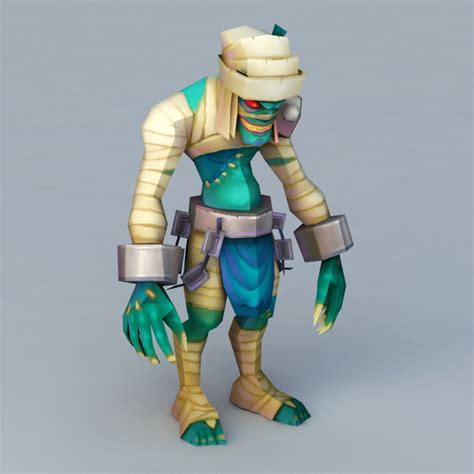 Cartoon Mummy Monster 3d Model 3ds Max Files Free Download Modeling