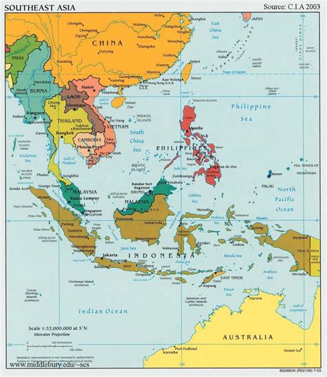 Southeast Asia Political Map Cia The South China Sea