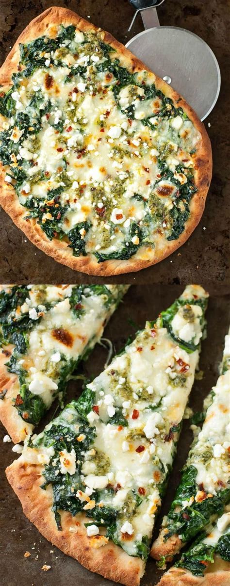 This is a quick, easy and. Three Cheese Pesto Spinach Flatbread Pizza | Recipe in ...