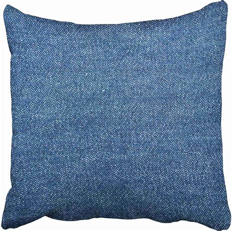 Throw Pillow Covers 18x18 Inches Blue Canvas Denim Closeup Color Cotton