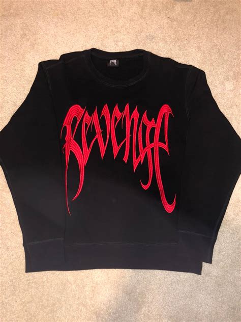 Revenge Revenge Red Embroidered Crewneck Sweater Grailed