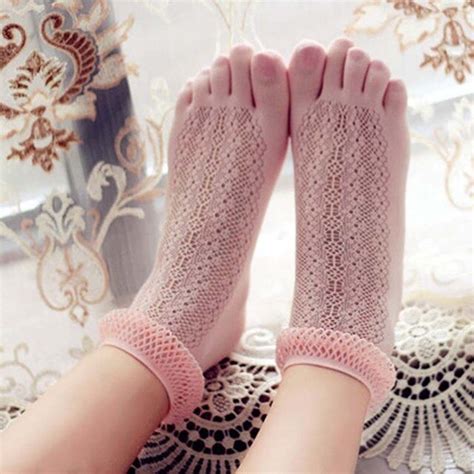 Summer Funny Funky Women Short Cotton Five Fingers Socks Breathable