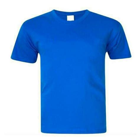 Mens Royal Blue Plain Cotton Round Neck Short Sleeve Sport T Shirt
