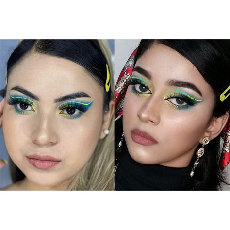 irecreated this colourful look let me know if you all like it 💛💙🥰 r beautyaddiction