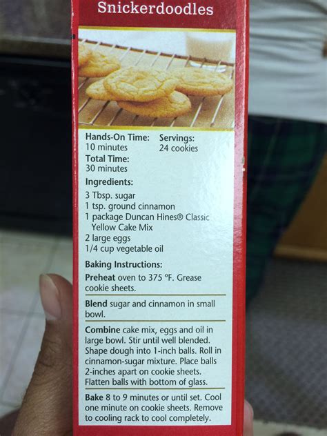Combine the flour, sugar, baking powder, baking soda, and salt in a large bowl. Snicker doodle cookies using Duncan Hines yellow cake mix ...