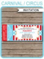 Carnival Party Printables, Invitations & Decorations - colorful | Party printables, Circus ...