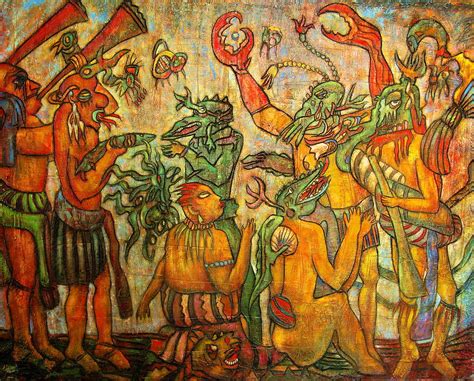 Maya Winners And Prisoners Painting By Anatoliy Sivkov