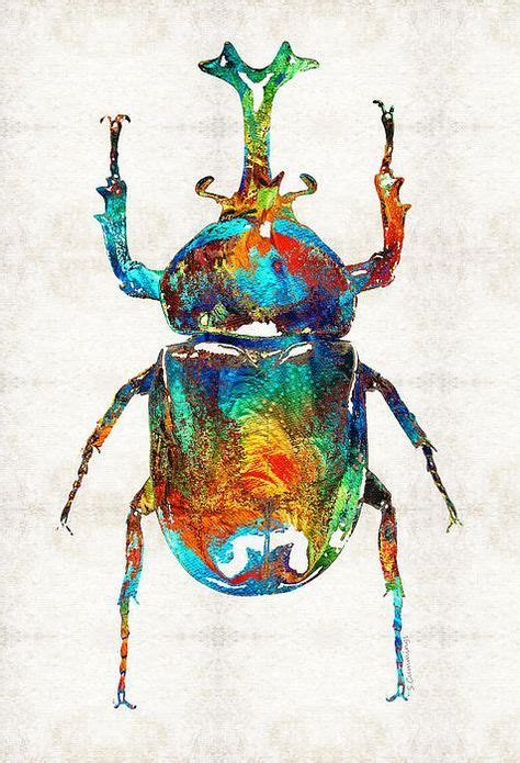 Colorful Beetle Art Scarab Beauty By Sharon Cummings By Sharon
