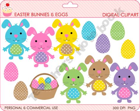 Easter Bunnies And Eggs Clipart Basket Spring Bunny Easter Clipart
