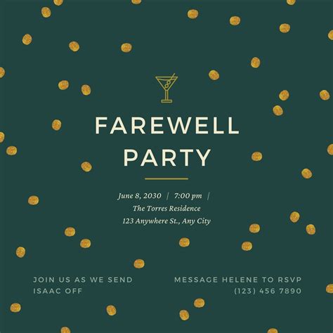 Farewell Party Invitation Template Free Polito Weddings