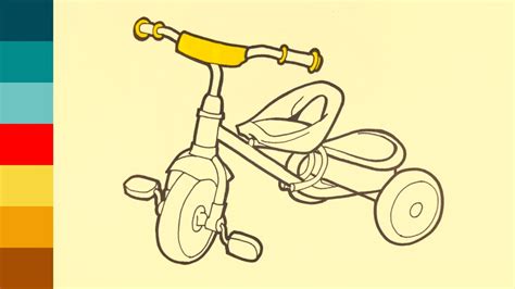Menggambar Dan Mewarnai Sepeda Untuk Anak Youtube
