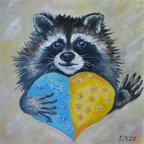 Ukraine Stores Raccoon Portrait Digital Artraccoon Art Etsy