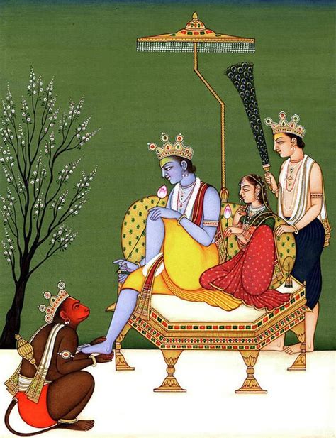 Painting Of Lord Rama And Seeta Ram Darbaar Pichwai Painting Etsy