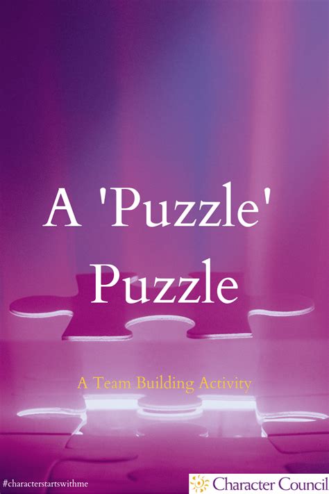 We have a wide variety of games and challenges available including both physical. A 'Puzzle' Puzzle | Team building, Team building ...