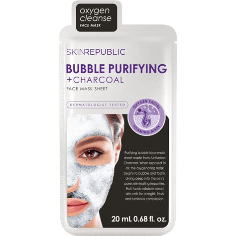 Skin Republic Bubble Purifying Charcoal Face Mask Sheet 20ml Dennis Williams From Uk