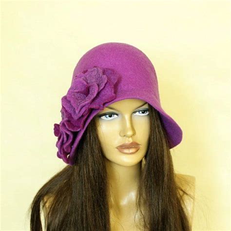 Amaranth Deep Purple Hat Miss Fisher Style Hat Hat Size Etsy