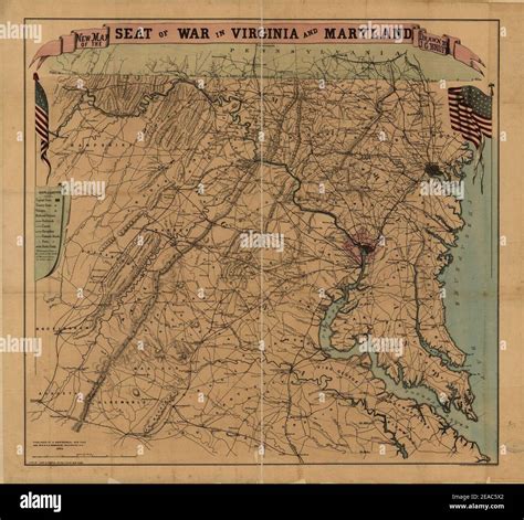 New Map Of The Seat Of War In Virginia And Maryland Stock Photo Alamy