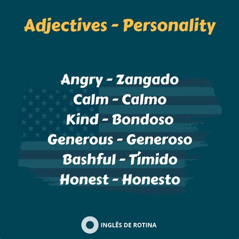 Adjetivo De Personalidade Em Inglês