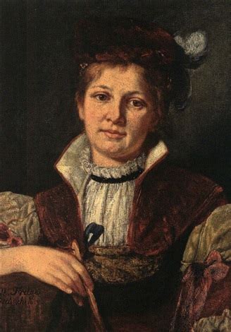 Portrait Einer Jungen Frau Im Historischen Gewand Mit Rotem Barett By Margarete Auguste