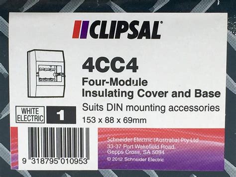Clipsal 4cc4 Surface Mount Switchboard Enclosure 4 Module Plastic White