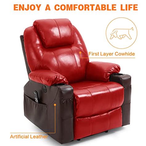 easeland genuine leather power lift recliner chairs for elderly with electric massage and