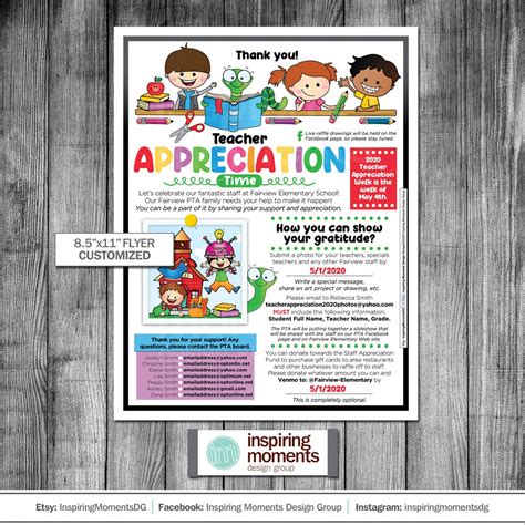 Teachers Appreciation Week Flyer Printable 2020 Thank You Etsy