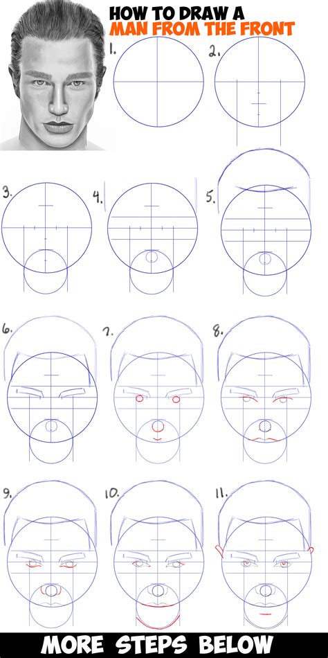 How To Draw A Face Step By Step Drawing Heads Guy Drawing Images And Photos Finder
