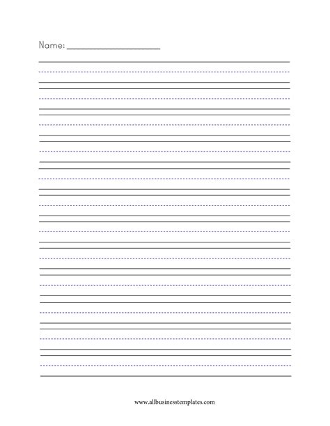 A4 Writing Medium Lined Paper Portrait Templates At