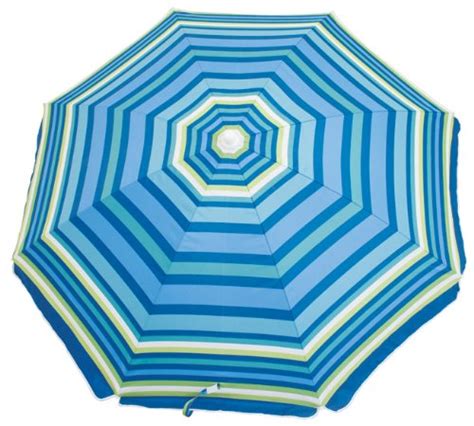 Rio Beach Deluxe Sunshade Umbrella With Valance Blue Stripe