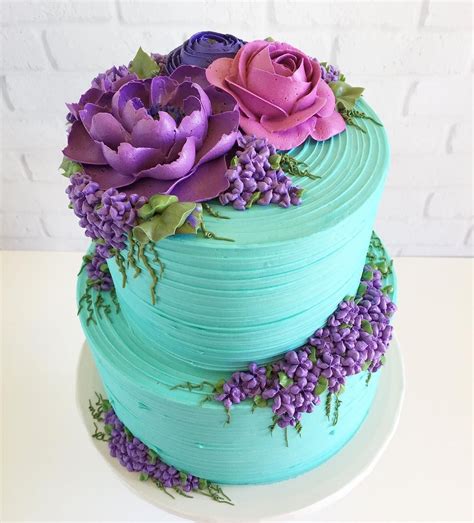 Something Purple Pretty On Tiffany Blue Buttercream Made For A Mommy
