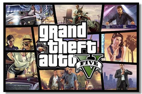 Custom Canvas Art Grand Theft Auto Poster Gta 5 San Andreas Game