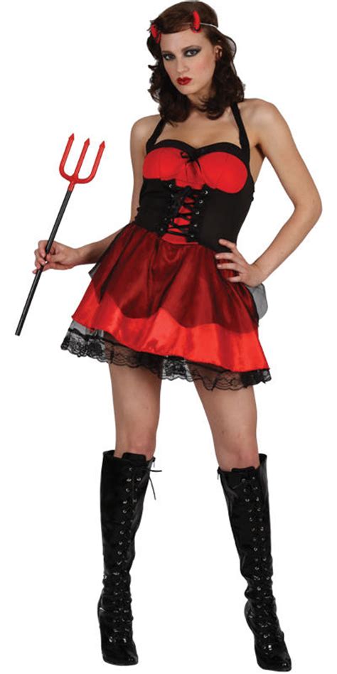 Sexy Devil Ladies Halloween Party Fancy Dress Adults Womens Demon Costume Outfit Ebay
