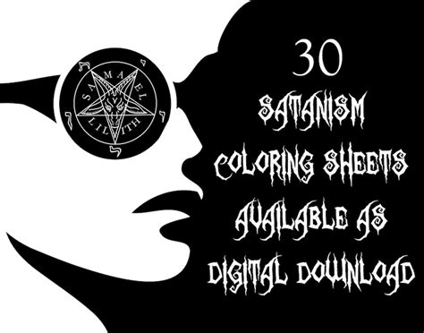 Satanism Coloring Book 30 Coloring Sheets Baphomet Print Satanic