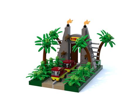 Lego Moc Jurassic Park Gate Vignette By Miro Rebrickable Build With Lego