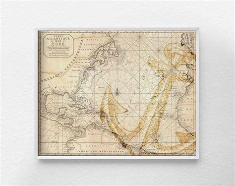 vintage nautical map art print nautical map nautical prints nautical posters