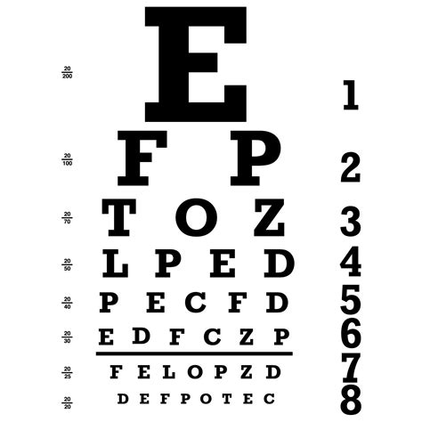 Eye Chart Printed And Hung Up In Exam Room Eye Test Chart Eye