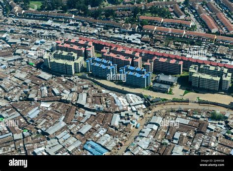 Kenya Nairobi Aerial View Of Slum Kibera Kenia Nairobi