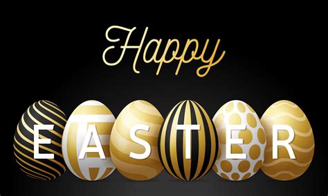 Luxury Happy Easter Greeting Card Vector Illustration A Horizontal