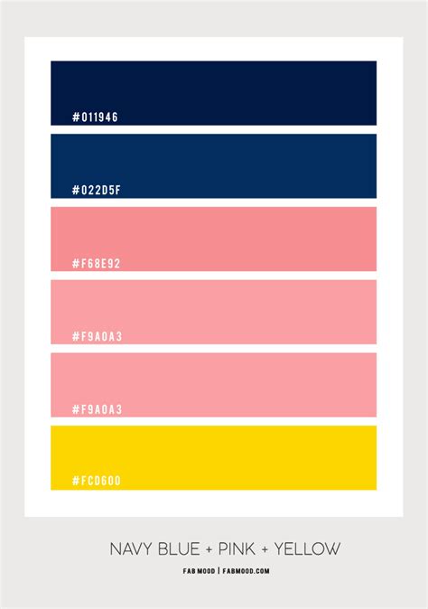 We've rounded up our favorite fall color palettes, and included tips on how to use them. Navy blue, Pink and Yellow Color Scheme - Color Palette ...