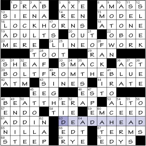 Coffee Informally Wsj Crossword The Wall Street Journal First Rate