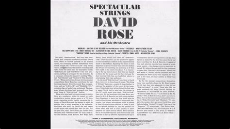 Album Nr 61 David Rose Orchestra Spectacular Strings Youtube